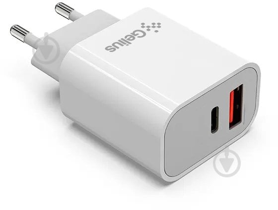 Мережевий зарядний пристрій Gelius Merge GP-HC060 GAN USB + Type-C Білий - фото 2 Мережевий зарядний пристрій Gelius Merge GP-HC060 GAN USB + Type-C Білий - фото 2