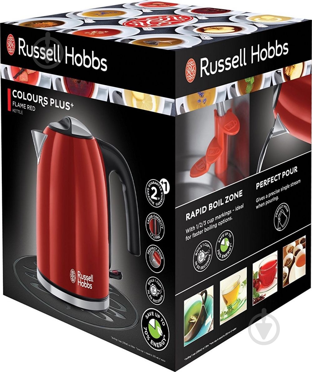 Электрочайник Russell Hobbs 20412-70 Colours Plus Red" - фото 8