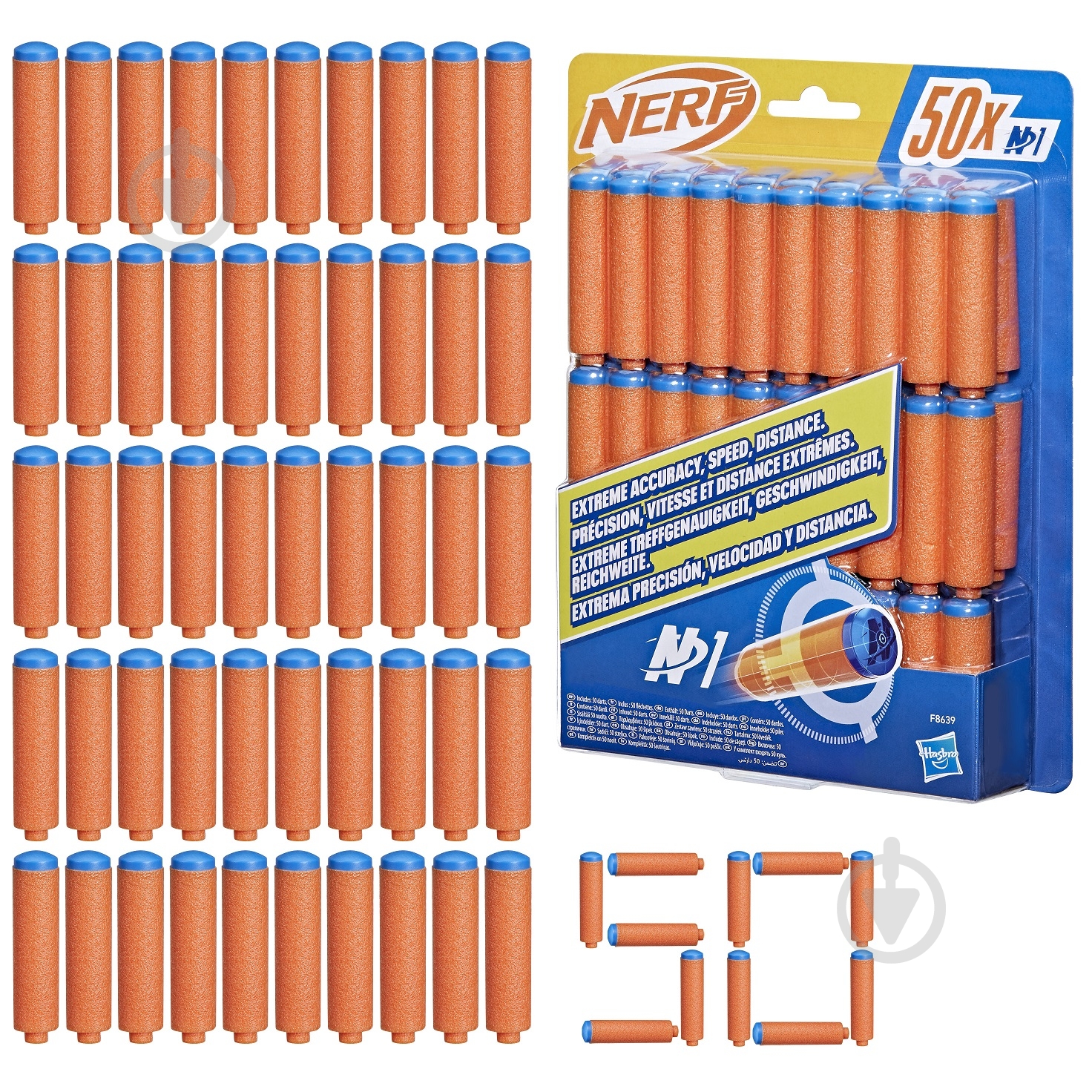 Набор стрел Hasbro для бластеров серии Nerf N Series 50 шт. F8639 - фото 1 Набор стрел Hasbro для бластеров серии Nerf N Series 50 шт. F8639 - фото 1