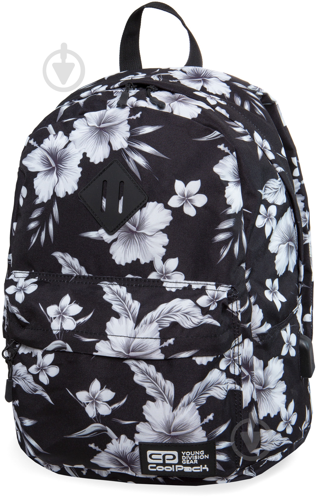 Рюкзак CoolPack CROSS USB WHITE HIBISCUS - фото 1