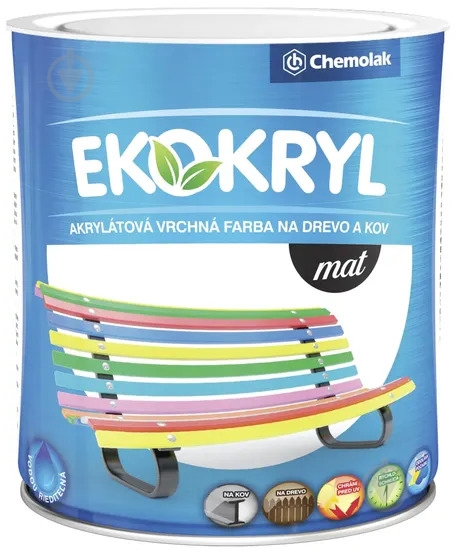 Эмаль Chemolak EKOKRYL белый мат 6 л - фото 1
