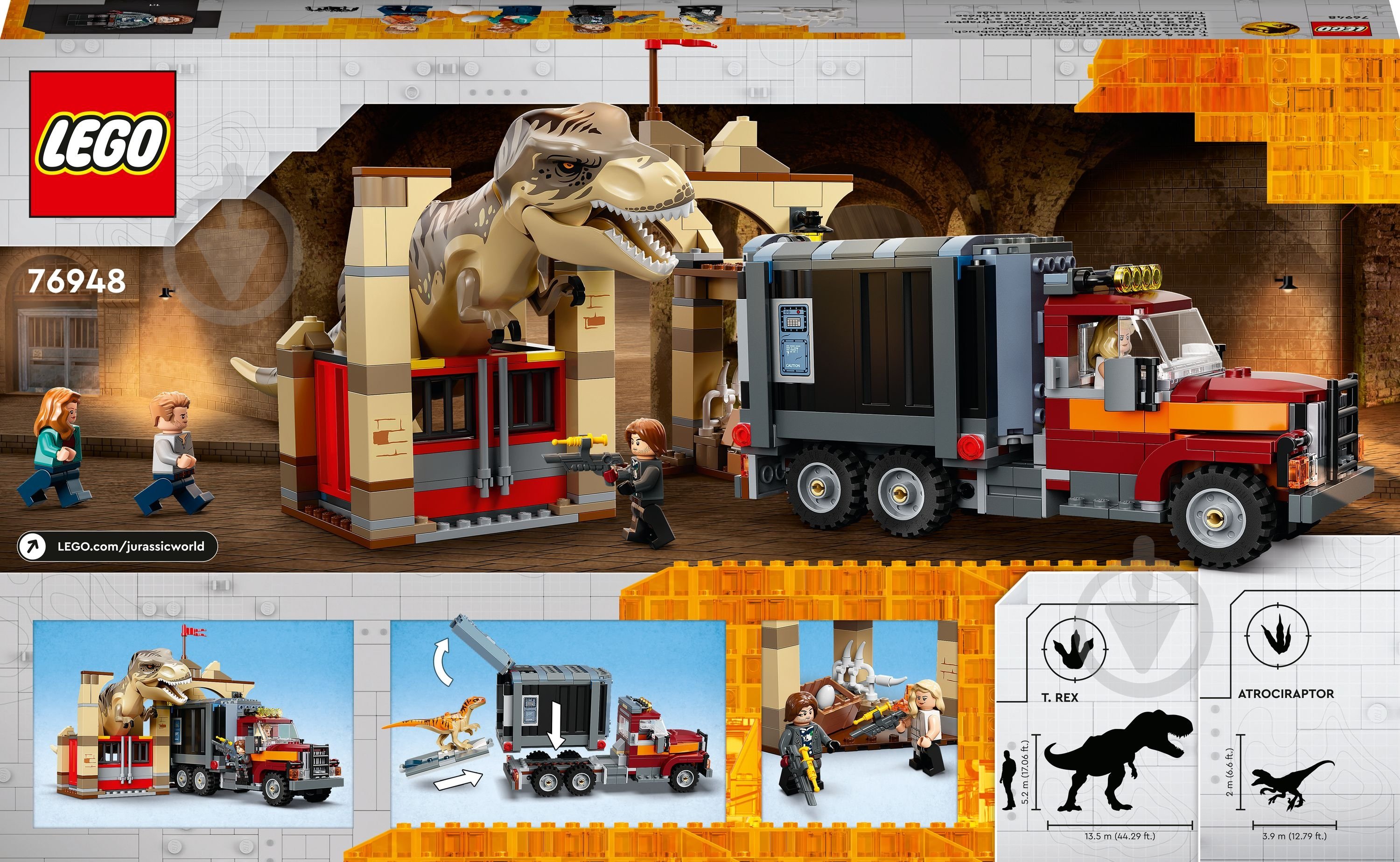 Конструктор LEGO Jurassic World Втеча тиранозавра і атроцираптора 76948 - фото 2 Конструктор LEGO Jurassic World Втеча тиранозавра і атроцираптора 76948 - фото 2
