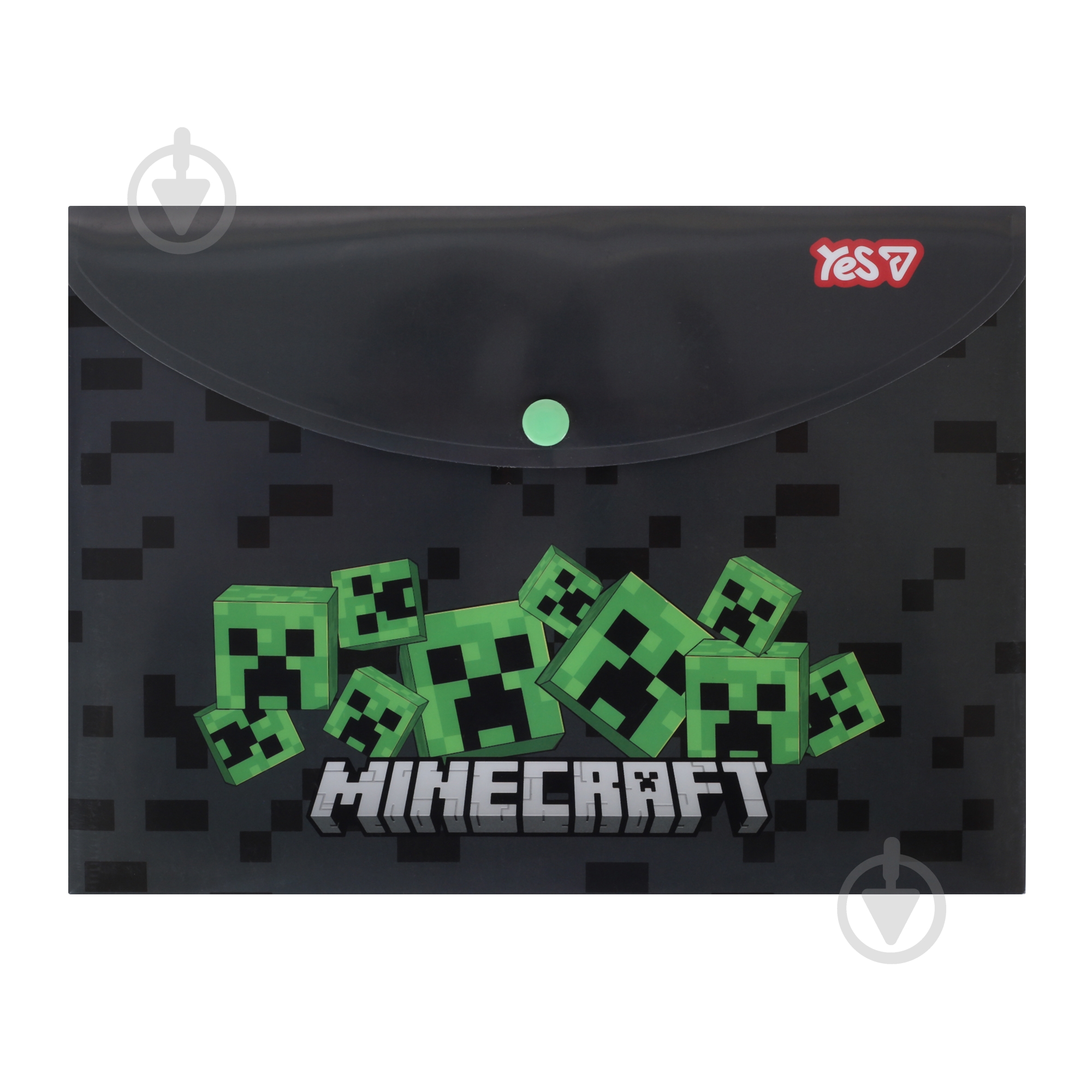 Папка-конверт на кнопці B5 Minecraft Creepers YES - фото 1