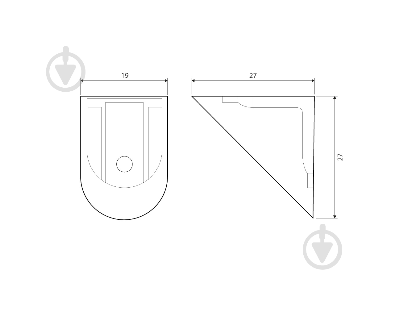 Крепление для полок DC уголок 19x27 мм металический одинарный с накладкой кашемир упаковка 2 шт - фото 2 Крепление для полок DC уголок 19x27 мм металический одинарный с накладкой кашемир упаковка 2 шт - фото 2