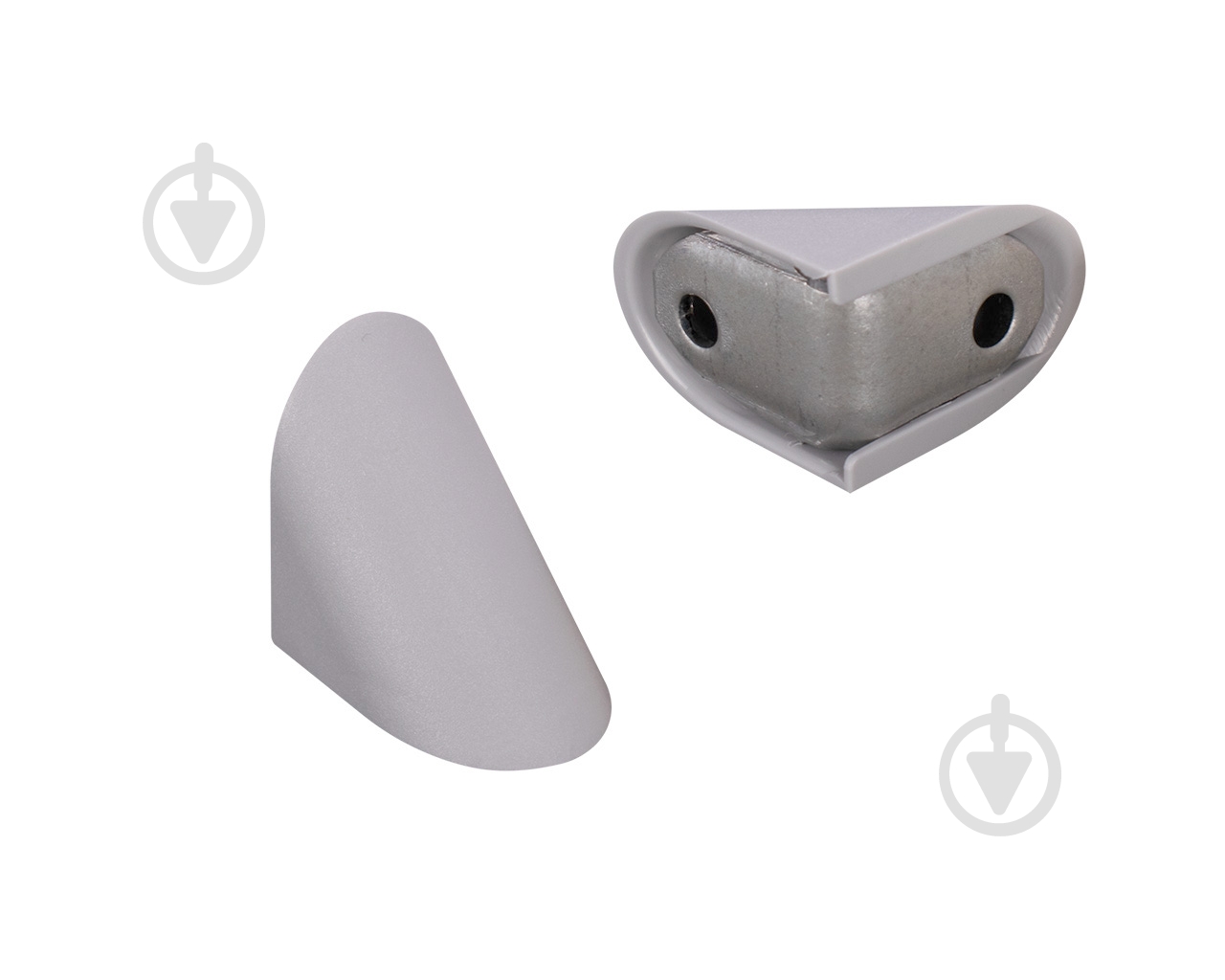 Крепление для полок DC уголок 19x27 мм металический одинарный с накладкой серый упаковка 2 шт - фото 1