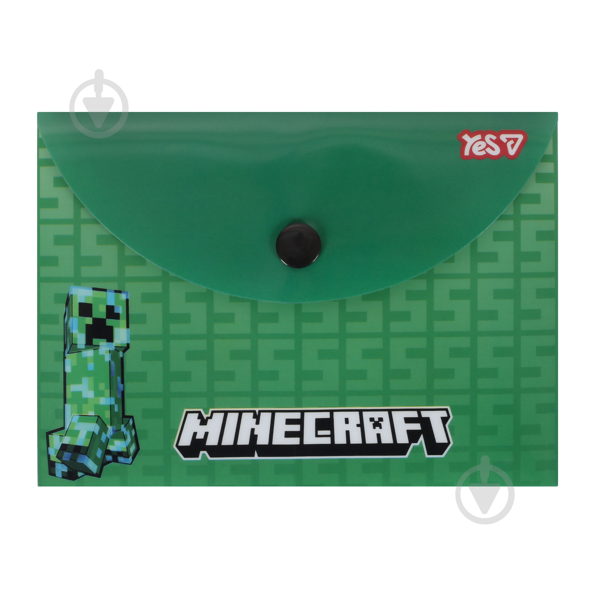 Папка-конверт на кнопке B7 Minecraft Creeper YES - фото 1