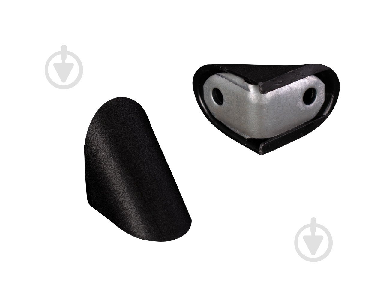 Крепление для полок DC уголок 19x27 мм металический одинарный с накладкой черный упаковка 2 шт - фото 1