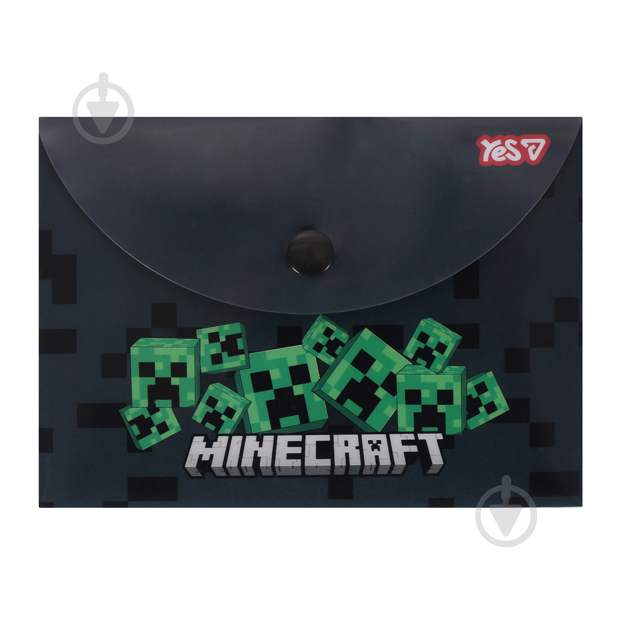 Папка-конверт на кнопке B7 Minecraft Creepers YES - фото 1