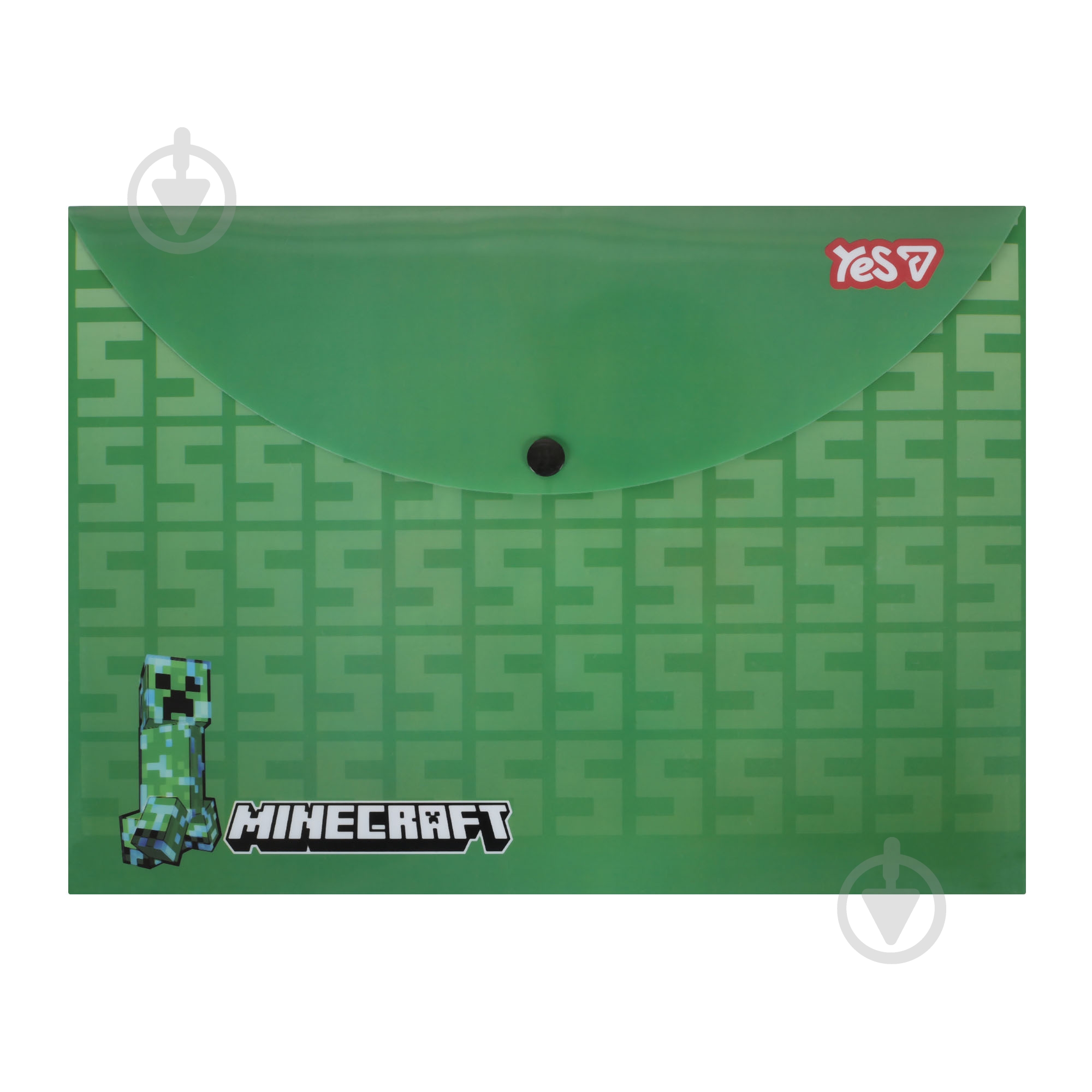 Папка-конверт на кнопке А4 Minecraft Creeper YES - фото 1 Папка-конверт на кнопке А4 Minecraft Creeper YES - фото 1