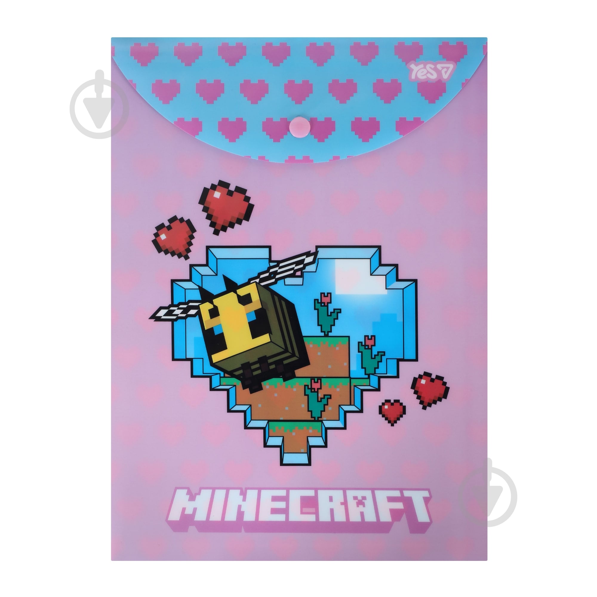 Папка-конверт на кнопке вертикальная А4 MinecraftSpring Bee YES - фото 1