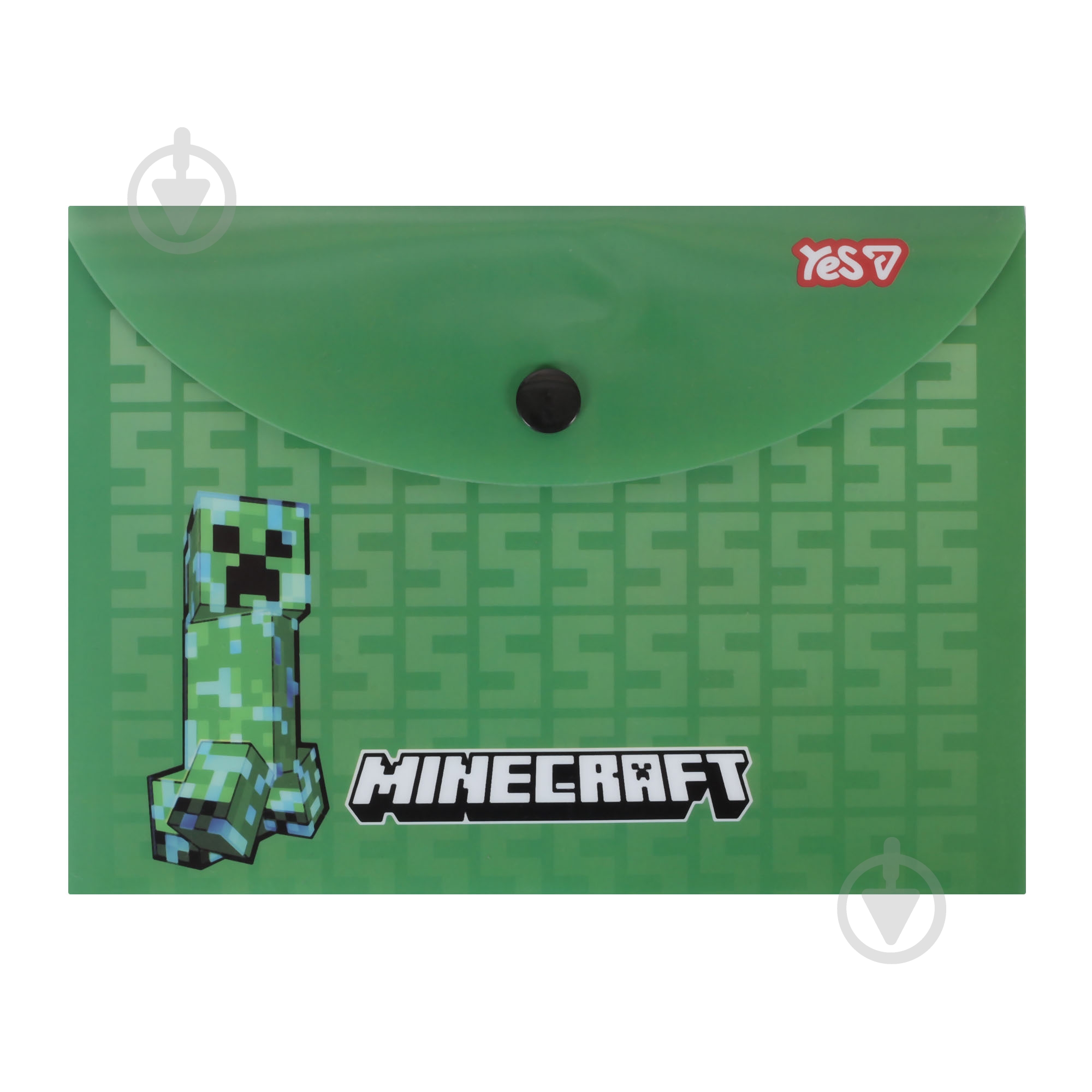 Папка-конверт на кнопке В6 Minecraft Creeper YES - фото 1