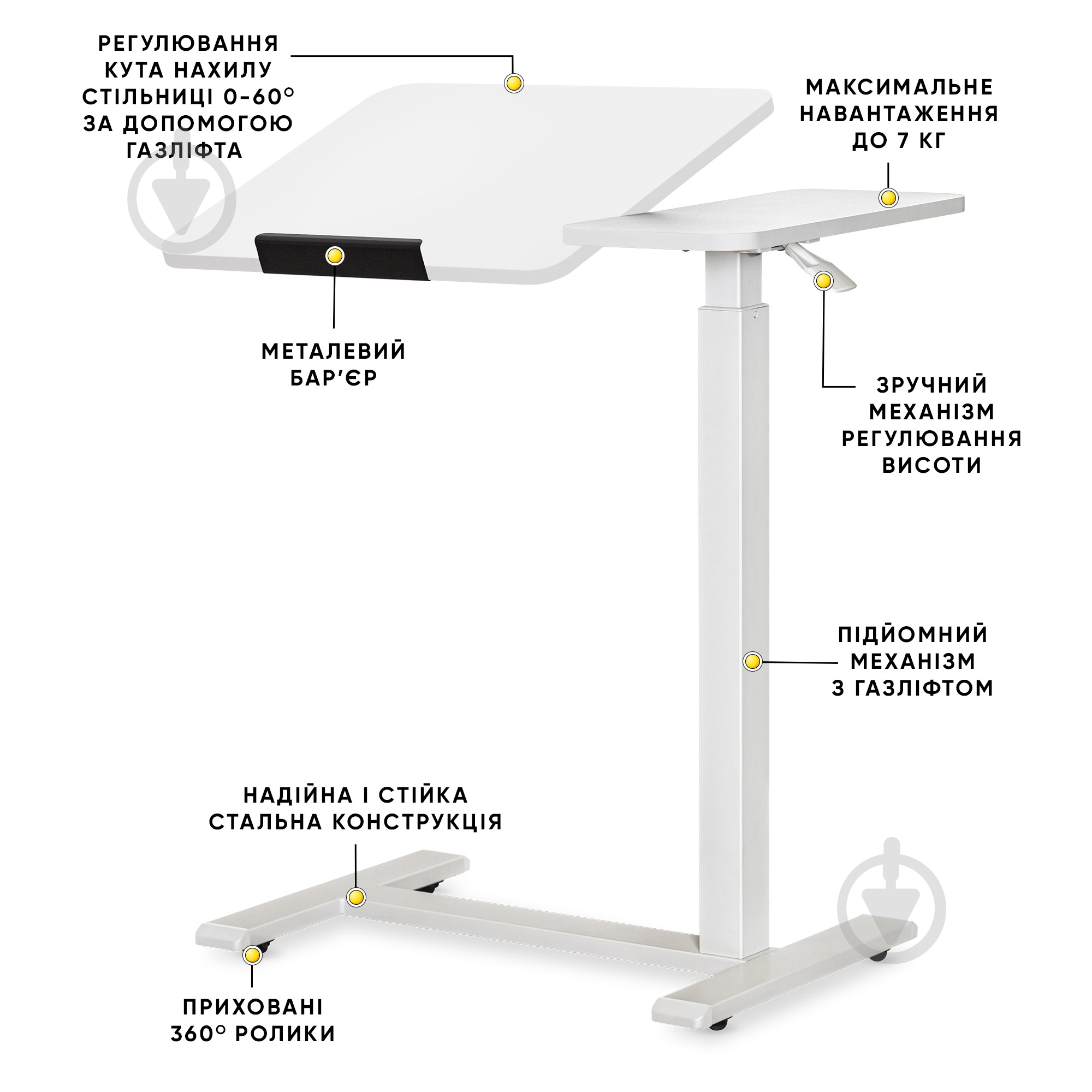 Стол Hommex Mobidesk Duo TH-010-2 White - фото 5 Стол Hommex Mobidesk Duo TH-010-2 White - фото 5