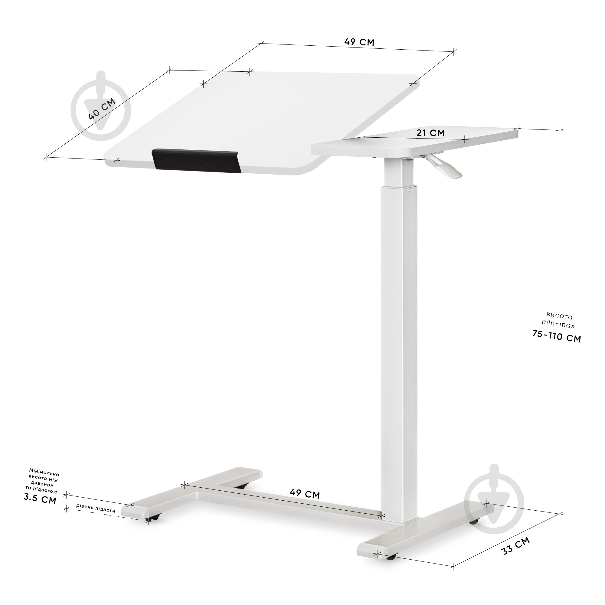 Стол Hommex Mobidesk Duo TH-010-2 White - фото 6 Стол Hommex Mobidesk Duo TH-010-2 White - фото 6