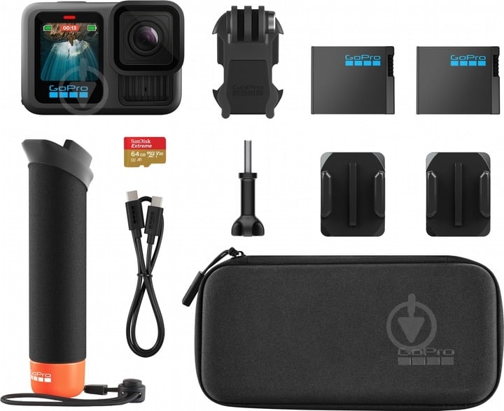 Екшн-камера GoPro HERO13 + Enduro + SD Card + Handler Floating black (CHDRB-131-RW) - фото 1 Екшн-камера GoPro HERO13 + Enduro + SD Card + Handler Floating black (CHDRB-131-RW) - фото 1