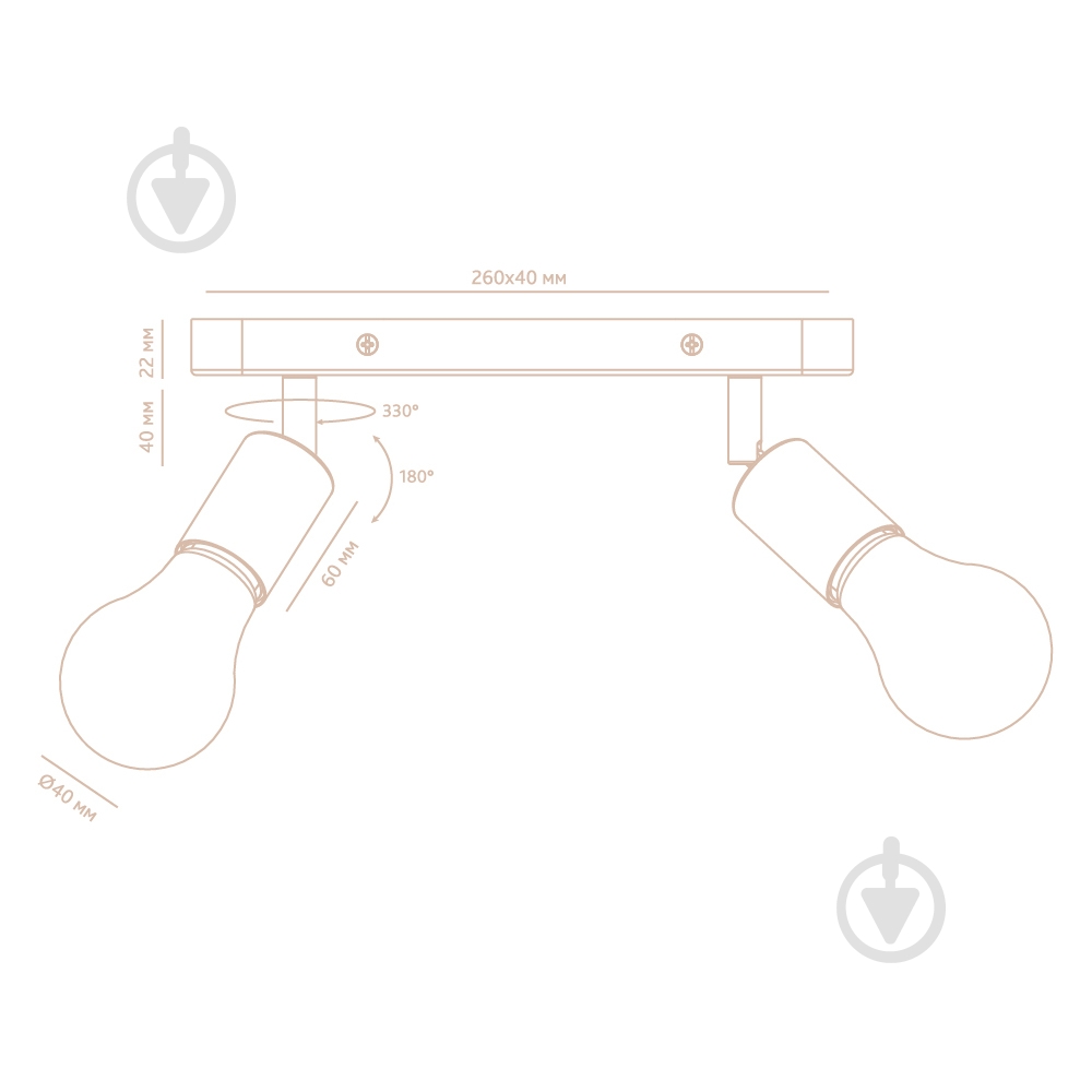 Спот Vio Concept LoMotive VC101-2 2x35 Вт E27 белый - фото 3