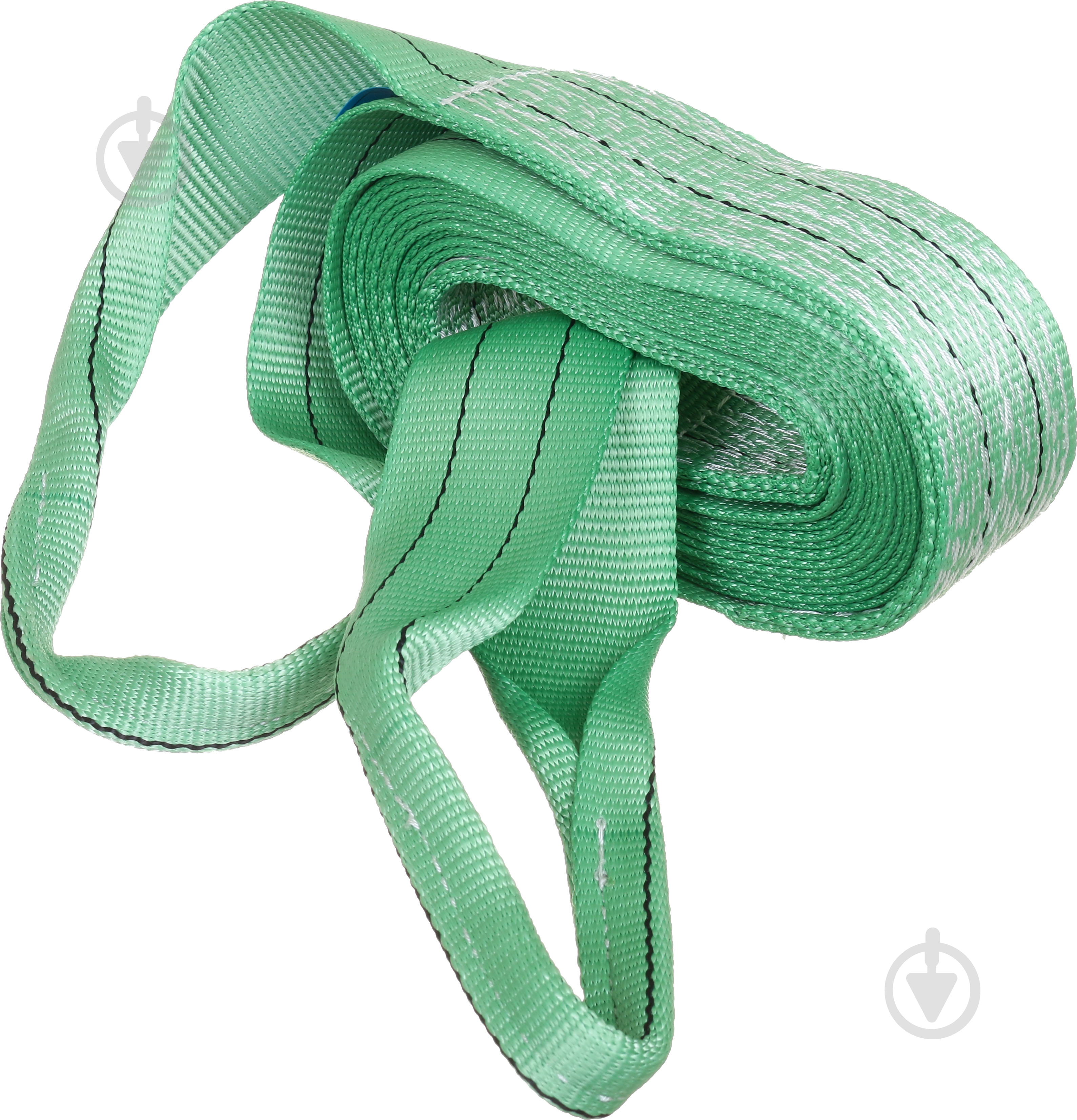Трос буксировочный ТКС 6 м 9 т 60мм (петля-петля) зеленый - фото 1
