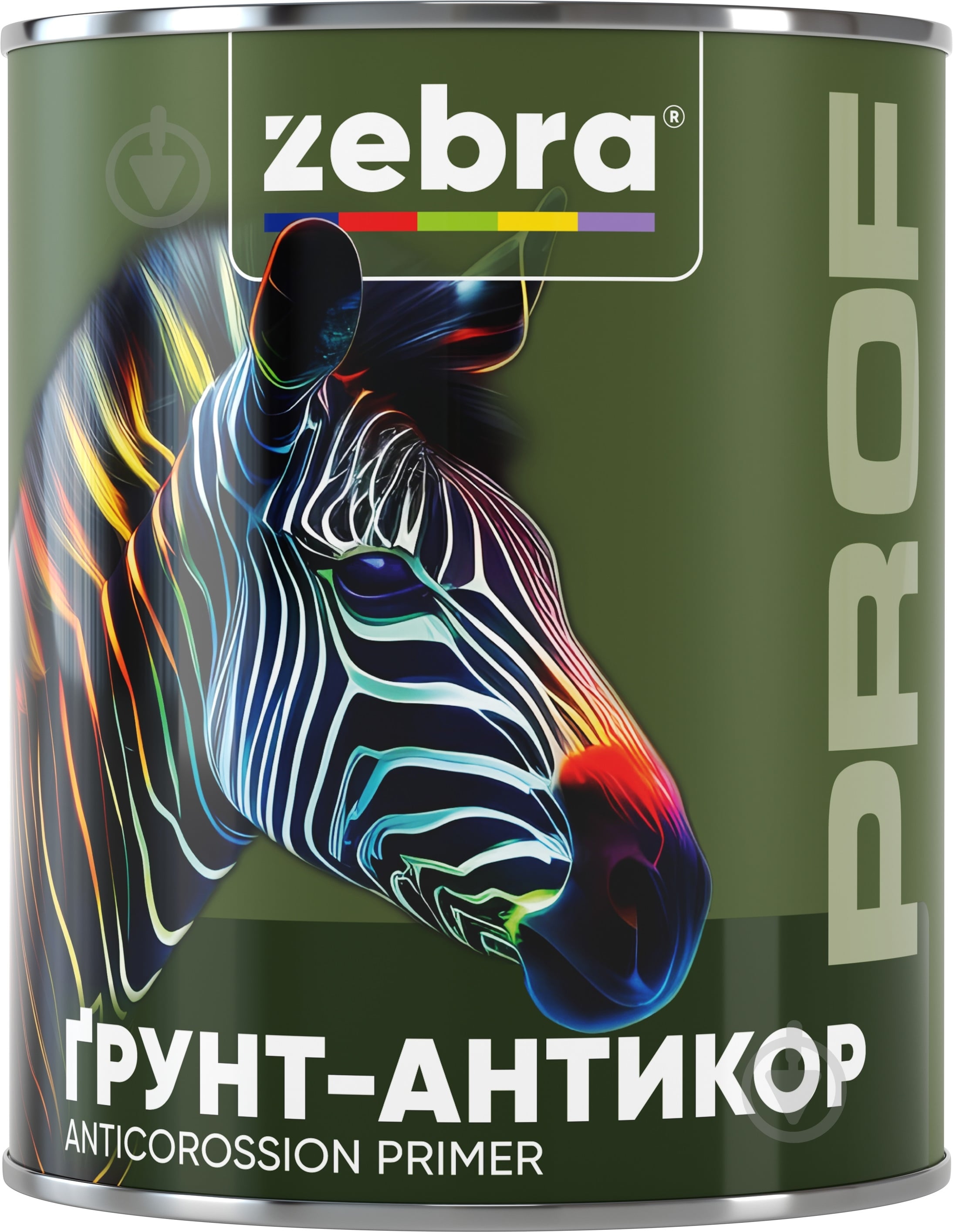 Грунт-антикор ZEBRA Prof 017P Серый мат 2,5 кг - фото 1