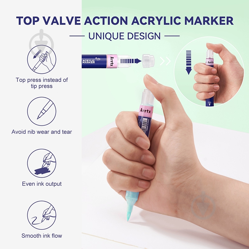 Набор маркеров акриловых Arrtx AACM-0748D 48 цветов LC304103 - фото 3 Набор маркеров акриловых Arrtx AACM-0748D 48 цветов LC304103 - фото 3