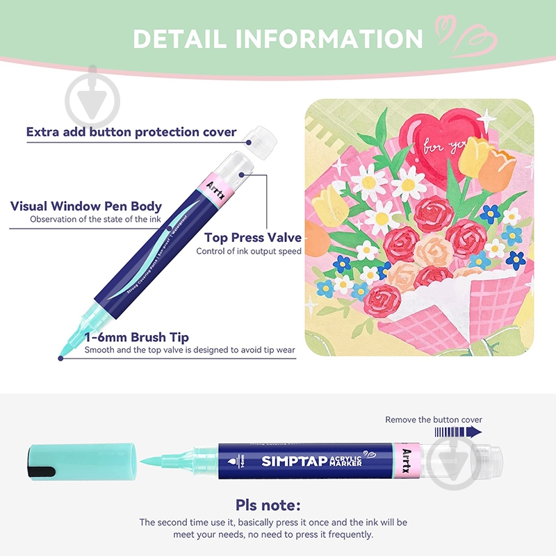 Набор маркеров акриловых Arrtx AACM-0748D 48 цветов LC304103 - фото 4 Набор маркеров акриловых Arrtx AACM-0748D 48 цветов LC304103 - фото 4