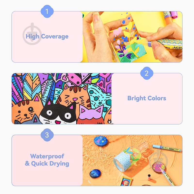 Набор маркеров акриловых Arrtx AACM-083M-48B, 48 цветов LC304110 - фото 6 Набор маркеров акриловых Arrtx AACM-083M-48B, 48 цветов LC304110 - фото 6