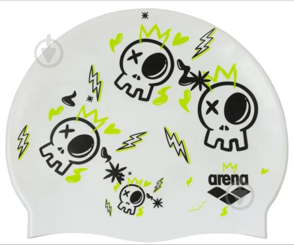 Шапочка для плавання Arena PRINT JR 94171-244 one size білий - фото 1