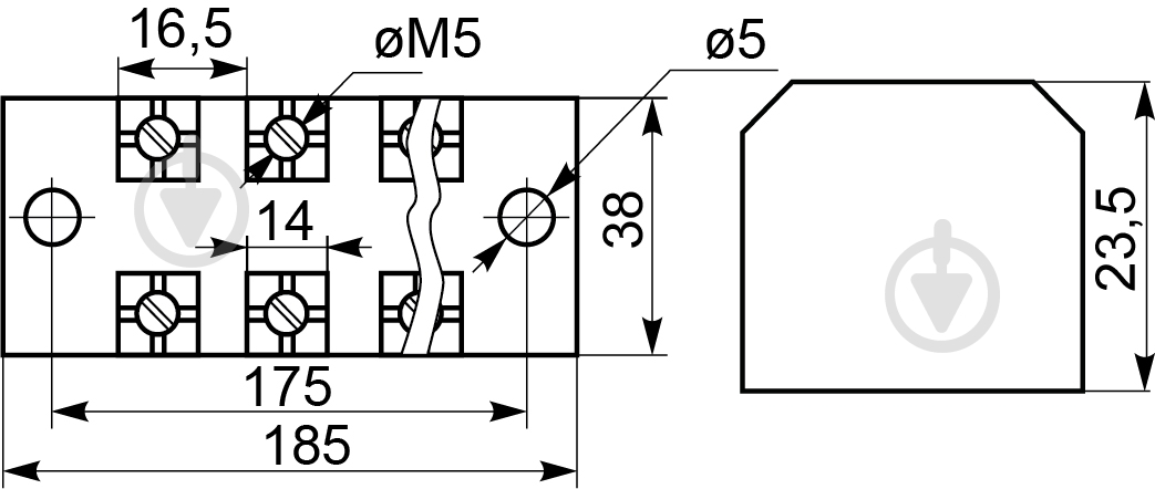 Колодка клеммная Аско-Укрем TB4510 черный A0130050020 - фото 3