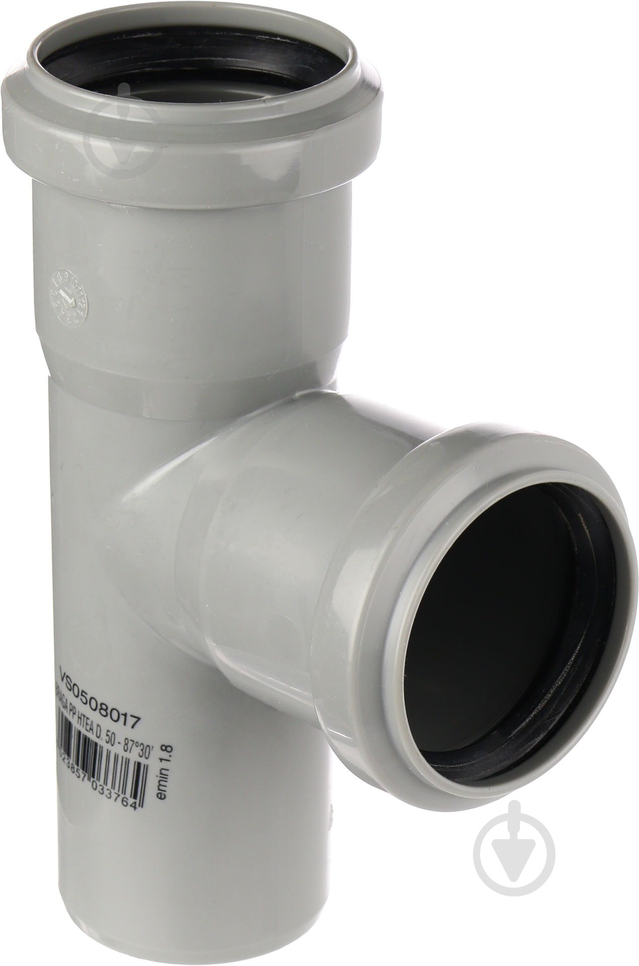 Тройник канализационный Valsir Valsir ПП d50x50х90° - фото 1