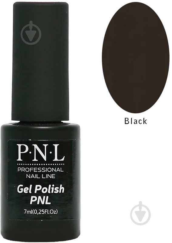 Гель-лак для нігтів P.N.L №002 Black 7 мл - фото 1