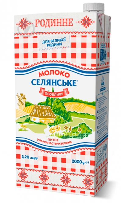Молоко ТМ Селянське Родинне 3.2% 2 л - фото 1 Молоко ТМ Селянське Родинне 3.2% 2 л - фото 1