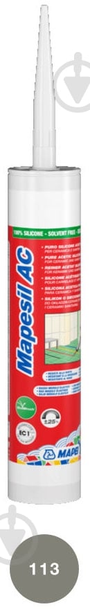 Герметик силіконовий Mapei санітарний Mapesil AC 113 темно-сірий 310 мл - фото 1