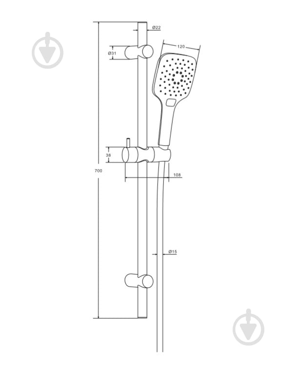 Душевой гарнитур Damixa Origin Evo 918200000 - фото 2