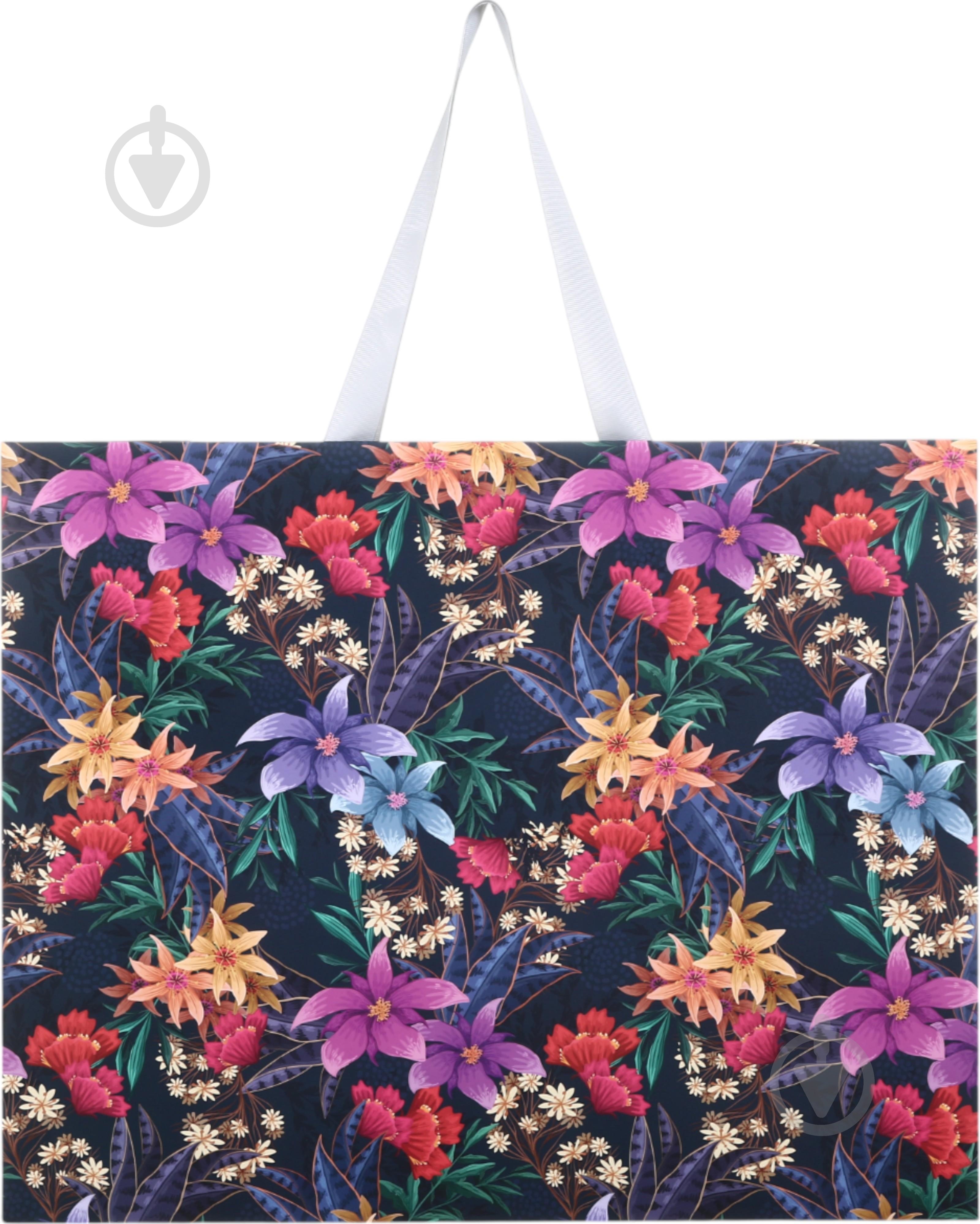 Пакет подарунковий квіти вночі 40х50х20 см - фото 3 Пакет подарунковий квіти вночі 40х50х20 см - фото 3