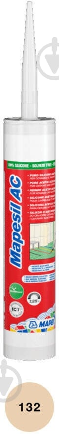 Герметик силіконовий Mapei санітарний Mapesil AC 132 бежевий 310 мл - фото 1