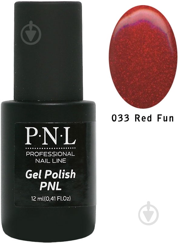 Гель-лак для ногтей P.N.L №033 Red Fun 12 мл - фото 1