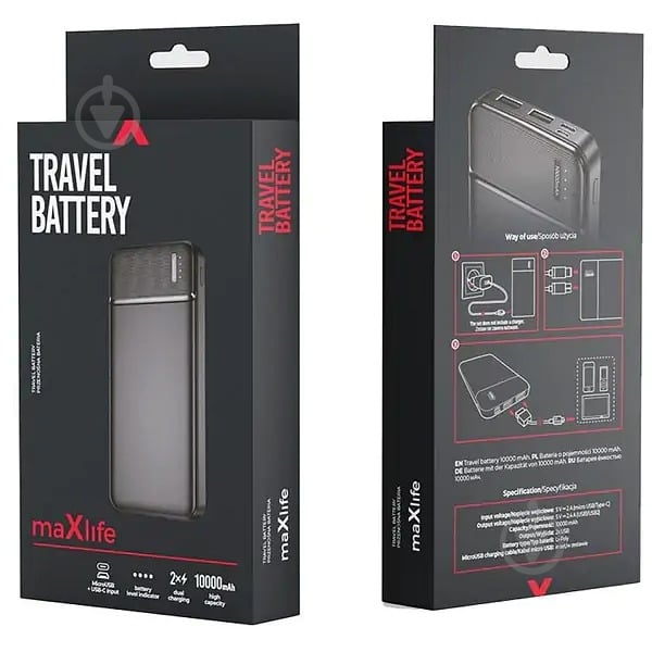 Повербанк Maxlife 10000 mAh black (MXPB-01) - фото 8