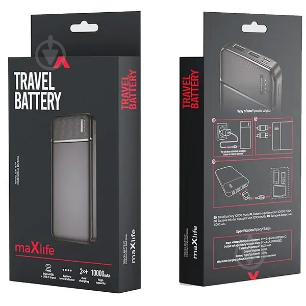 Повербанк Maxlife 30000 mAh black (MXPB-01) - фото 7 Повербанк Maxlife 30000 mAh black (MXPB-01) - фото 7
