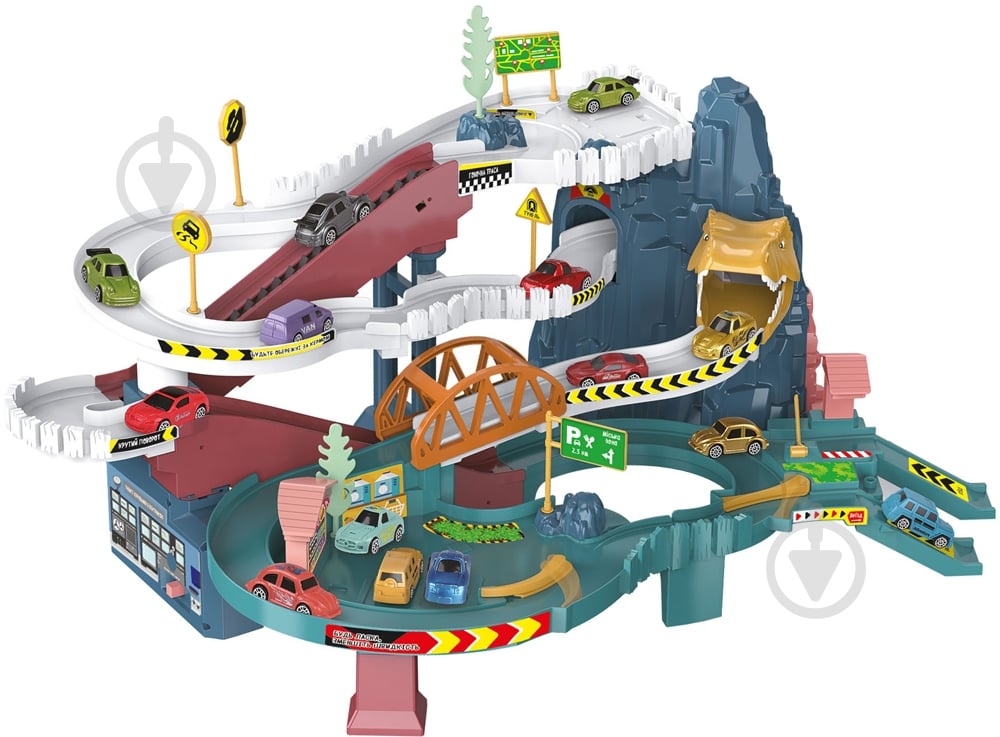 Игровой набор ZIPP Toys Dino автотрек-серпантин электрический (6 машинок) 532.01.25 - фото 1