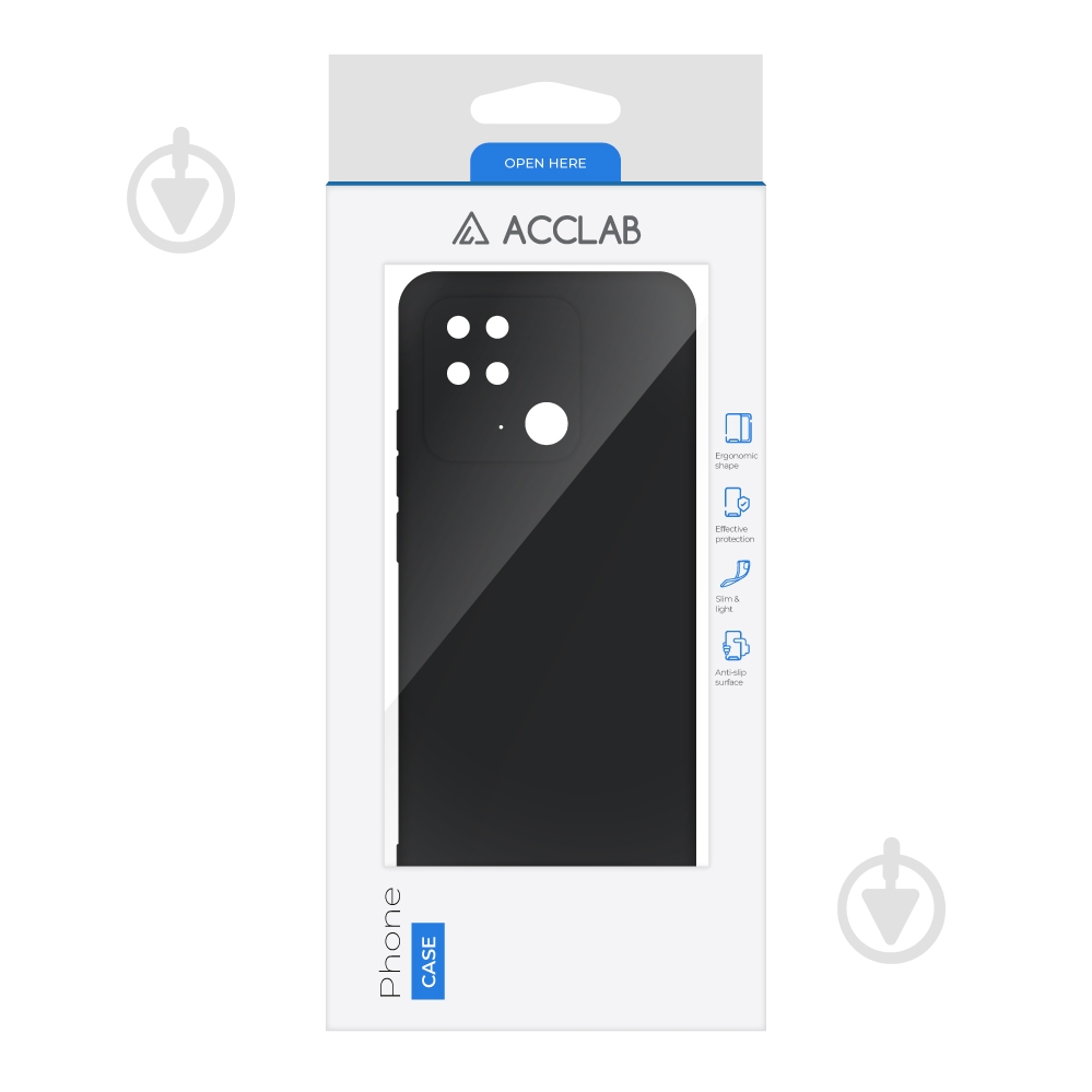 Чехол Acclab Silicone Case черный для Xiaomi Redmi 10C - фото 2