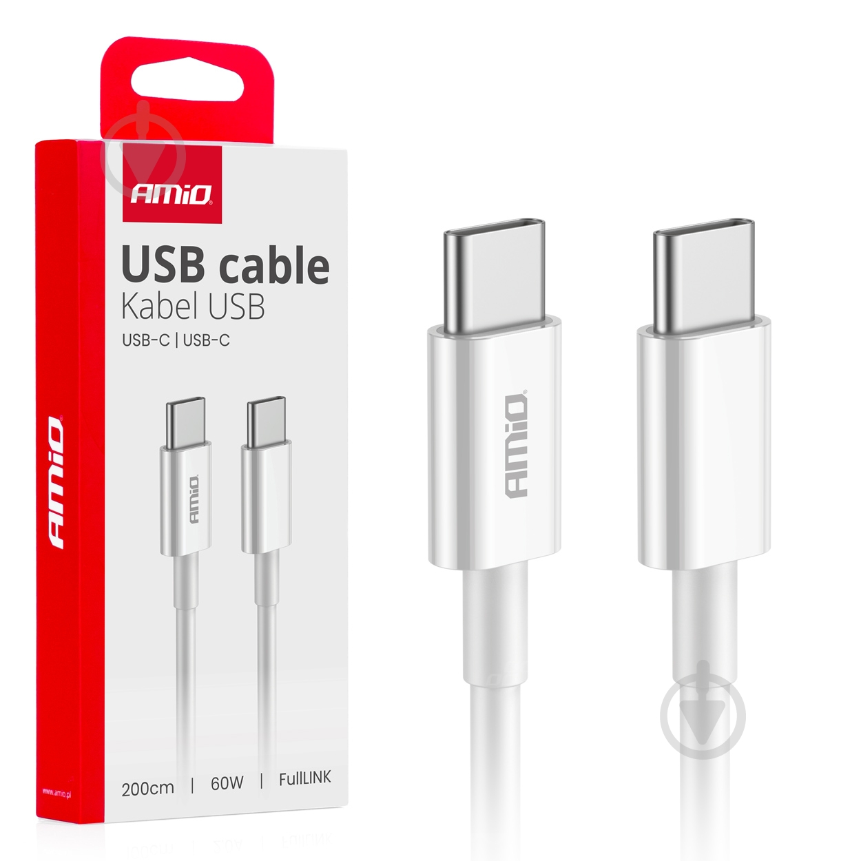 Кабель AMiO FullLINK USB-C/USB-C 60W 200 см (03897) - фото 3