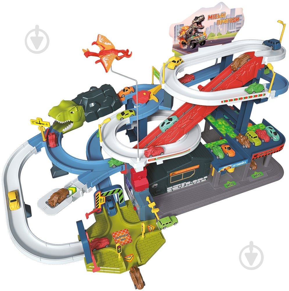 TOY'S & WIZ スカルプセット ᐉ Игровой набор ZIPP Toys Dino автотрек-вулкан электрический (8