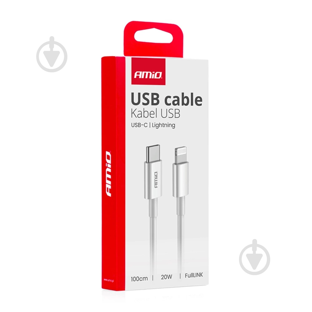 Кабель AMiO FullLINK USB-C/Lightning 20W 100 см (03898) - фото 2
