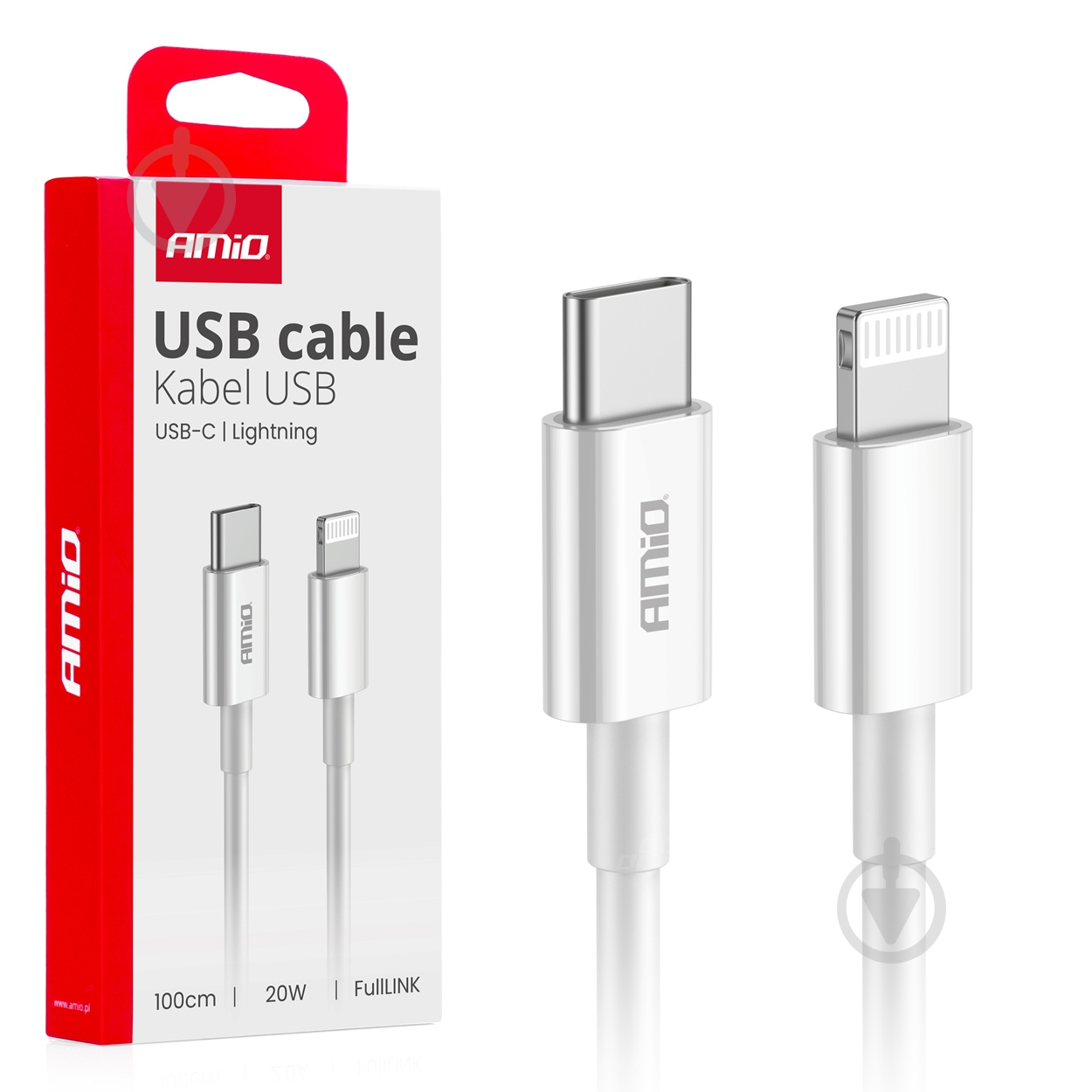 Кабель AMiO FullLINK USB-C/Lightning 20W 100 см (03898) - фото 3