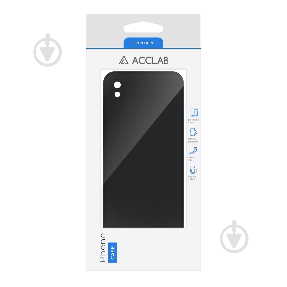Чехол Acclab Silicone Case черный для Xiaomi Redmi 9A - фото 2