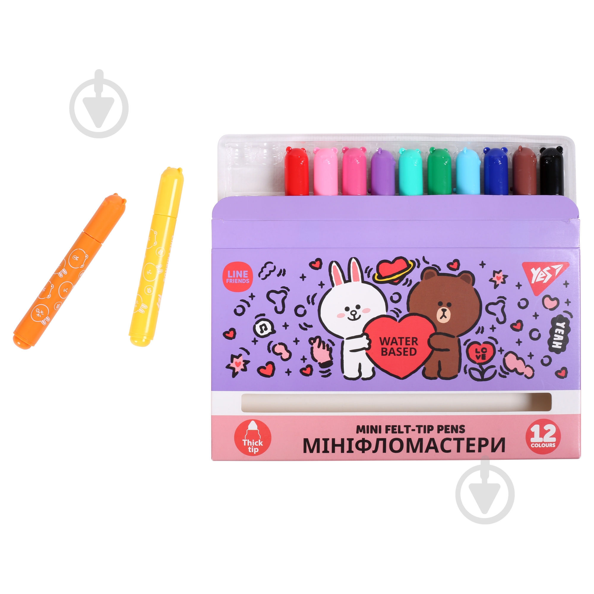 Фломастеры Line Friends Mini 12 цветов 650594 YES - фото 3