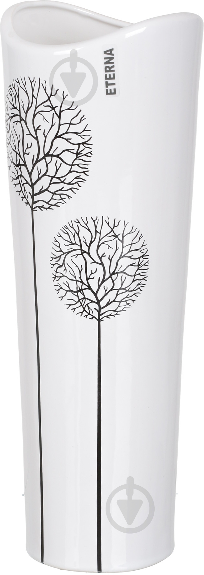 Ваза керамическая Eterna конус 39х15 см 39 см белая - фото 1