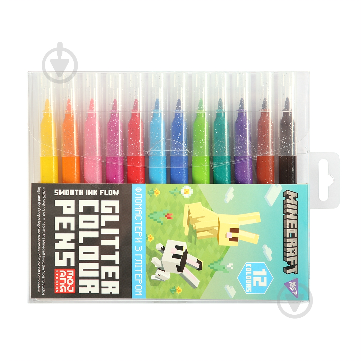 Фломастеры Minecraft Spring 12 цветов глиттер 650587 YES - фото 1