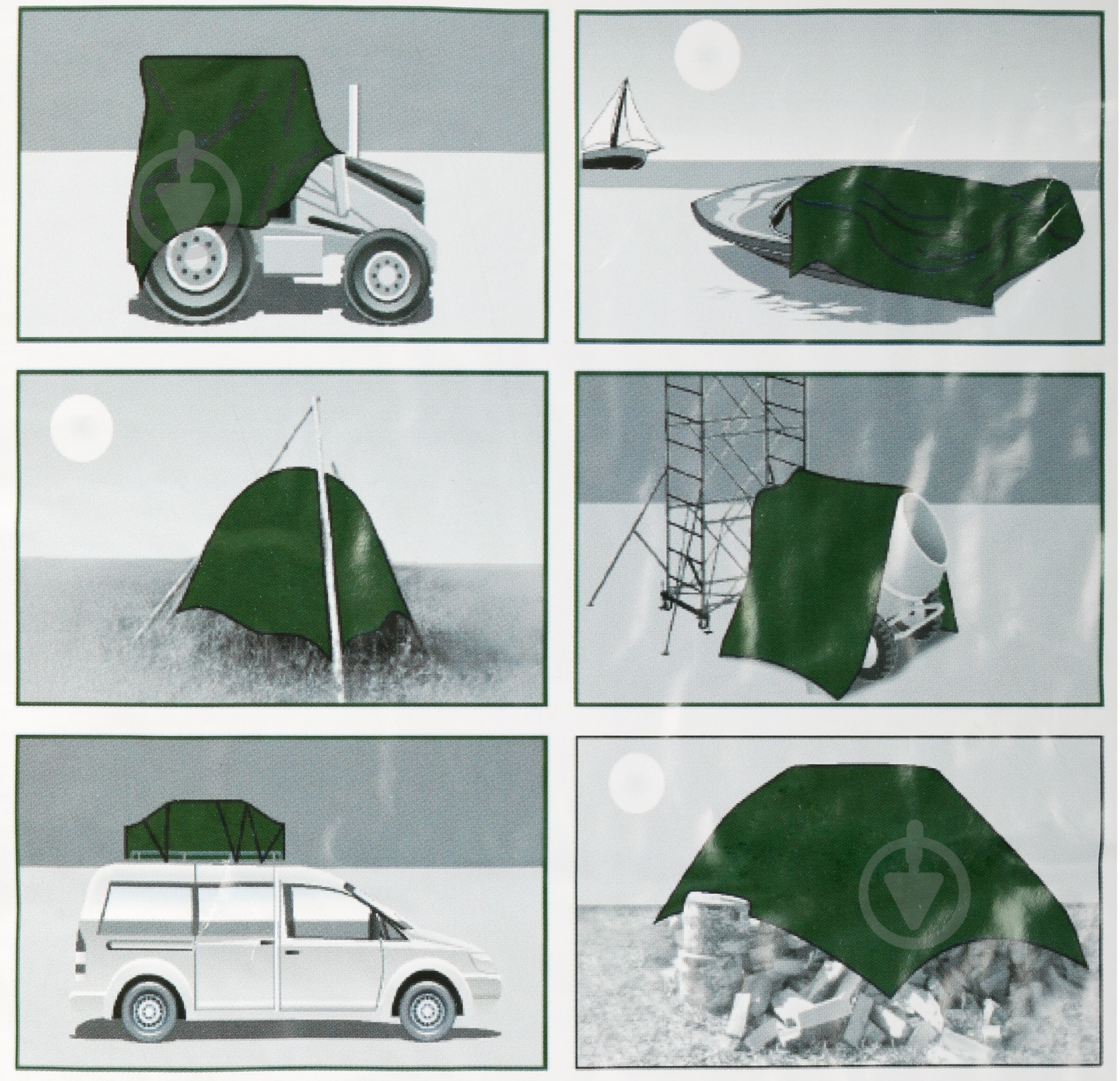 Тент универсальный Extra 4х5 м зеленый зеленый - фото 3