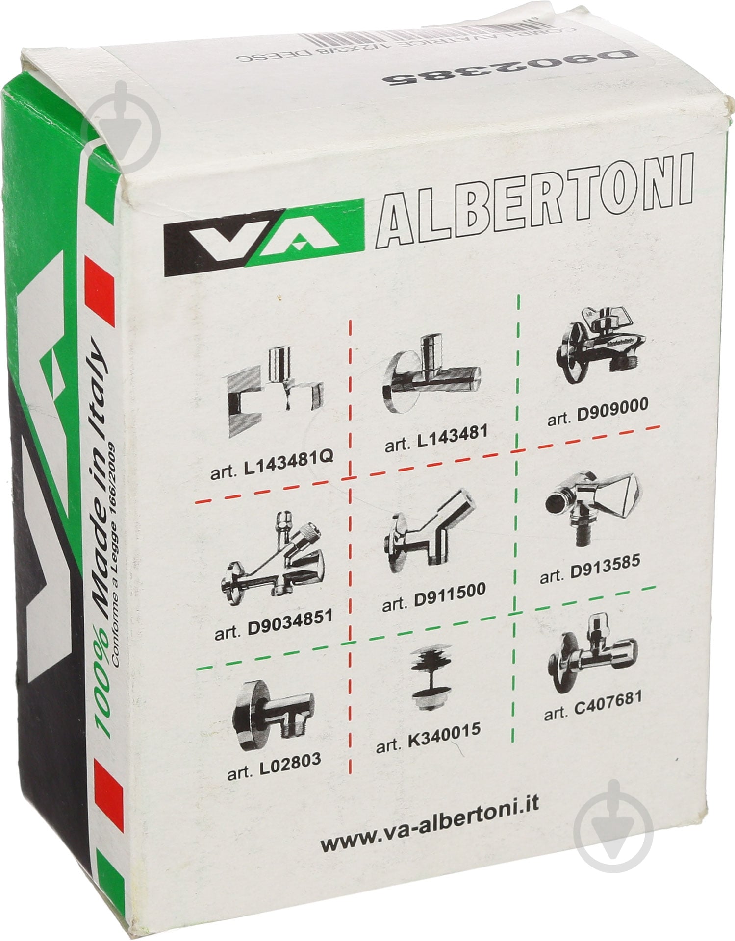 Кран вентильный Albertoni 1/2х3/8х3/4 двойной - фото 4