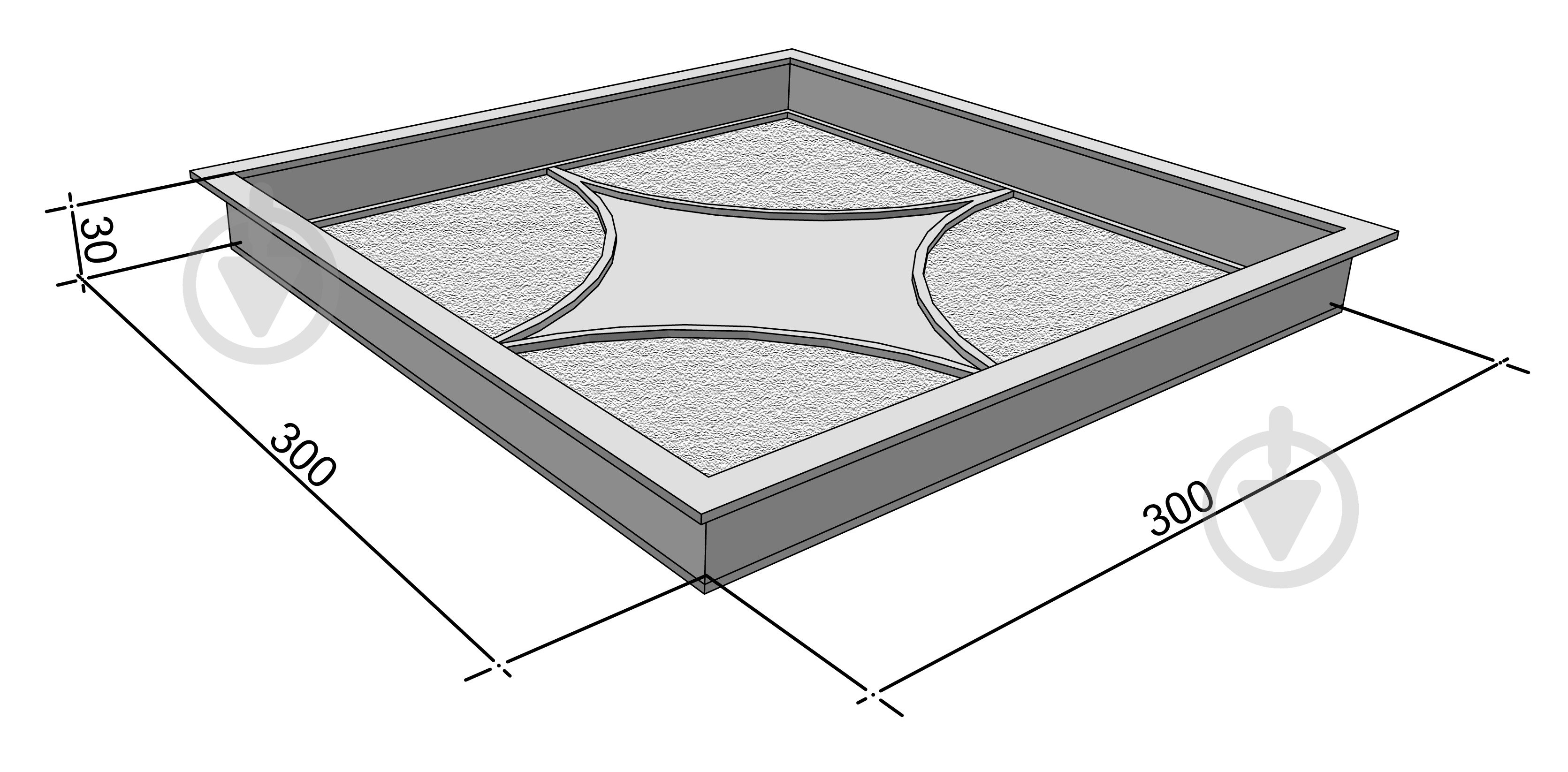 Форма Верес-2007 30x30 см для тротуарной плитки Звезда - фото 4