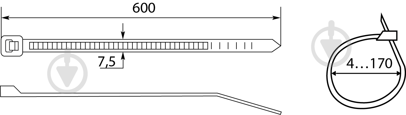 Стяжка Аско-Укрем CHS 600х8 белый - фото 3 Стяжка Аско-Укрем CHS 600х8 белый - фото 3